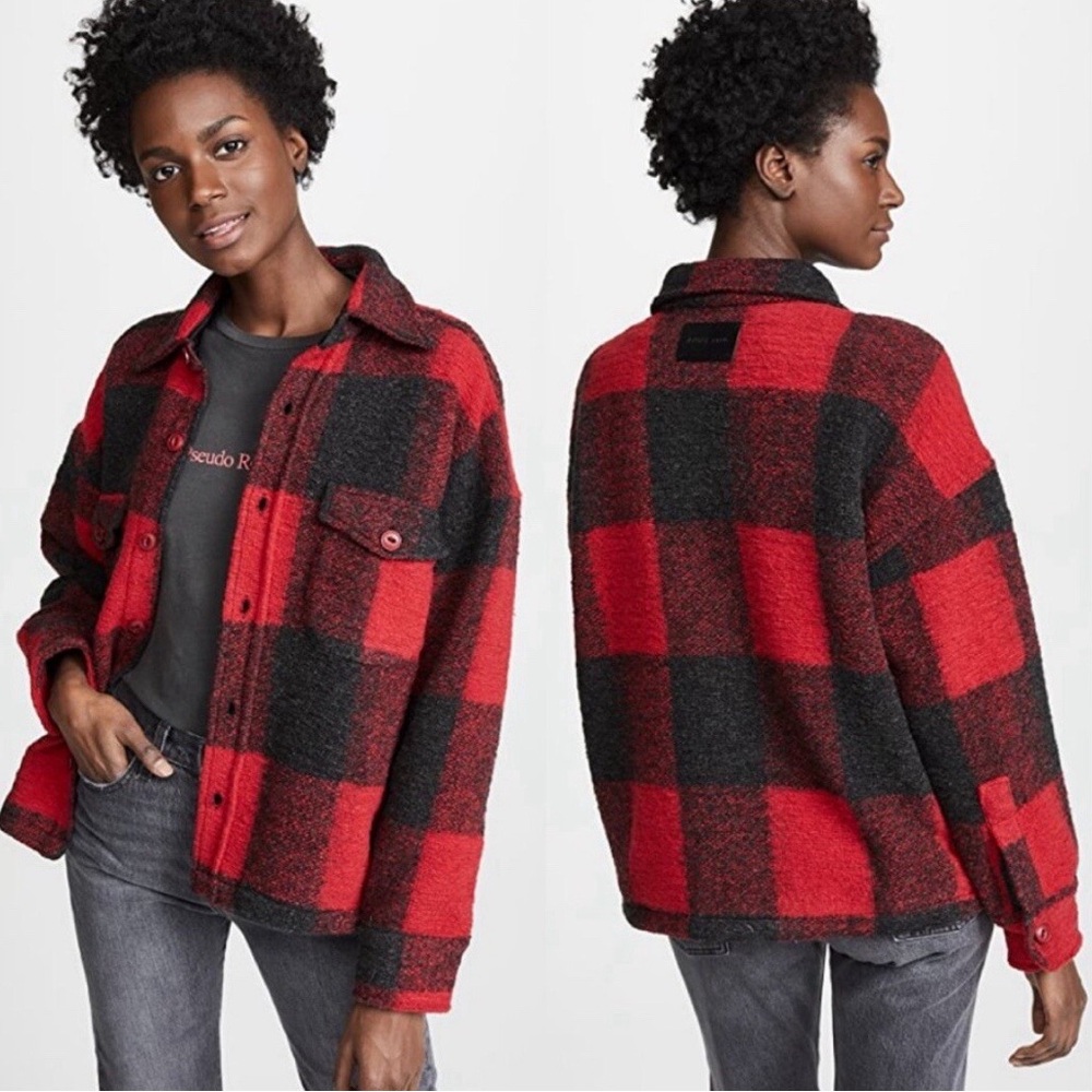 Anine Bing Bobbi Plaid Flannel Jacket